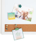 Succulent Garden Office Accessory Kit with Sticky Note Pad, gold paper clips, sphere push pins, succulent magnets, and binder clips.