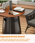 50000 BTU Outdoor Patio Heater With Round Table Design Premium 304 Stainless Steel Burner Triple Protection System on a porch