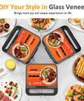 Super Awesome 3-In-1 Electric Sandwich Maker With Removable Nonstick Plates, 1000 Watts For Waffles Paninis And Eggs, Quick Easy Cooking In Sleek Black Finish on a marble kitchen countertop.