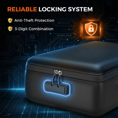 Go To Fireproof Document Box With Lock Built Like A Tank Safe For Home Use Detachable Accordion File Organizer securely locked