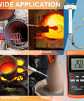 Kiln Temperature Thermometer With K Type Thermocouple And Ceramic Insulator Sensor displayed with ovens and forges