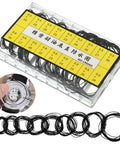 200 Pcs Watch Gasket Kit With Assorted O Rings For Back Case Repair 0.5 And 0.6mm 16-30mm Rubber Seals 18 Types Display