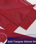 Close-up of heavy duty 4x6 outdoor nylon US flag with embroidered stars, sewn stripes detail, showcasing solid triangular stitched stripe.