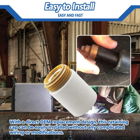 Retaining Cap For Plasma Cutter Torch Fit For Hypertherm 600 800 900 Series installation demonstration in workshop