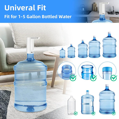 Portable 5 Gallon Water Dispenser Pump With USB Rechargeable Battery, Automatic Foldable Water Pump For Camping And Kitchen