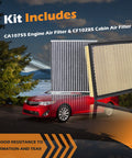 Engine Air Filter And Cabin Air Filter Kit For Toyota Camry Avalon Sienna Highlander And Lexus Non-Hybrid Models 2011-2020