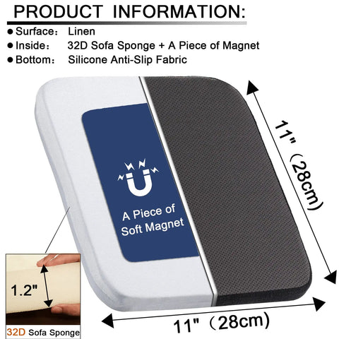 Diagram of Four Pack Magnetic Bar Stool Cushions That Are Cozy And Comfy With Breathable Woven Fabric Anti Slip Silicone Bottom