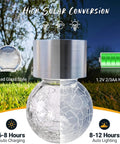 8 Pack Outdoor Solar Hanging Lights Waterproof Lanterns For Garden Decor Cold White Cracked Glass