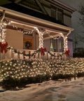 Outdoor Fairy Net Lights 270 LED Chandelier for Gazebo and Pergola adorning porch and bushes, warm glow, Christmas decor