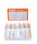 Open box display of Resistor Assortment Kit With 1400 Carbon Film Resistors, 140 Values (10 Each), 0 Ohm To 10 Meg Ohm