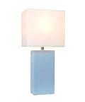 Leather Wrapped Table Lamp With White Rectangular Fabric Shade In Hot Pink Modern Dope Design For Living Room Or Office Lightweight Yet Durable MDF And Metal Base