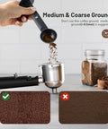 Level Up Your Daily Coffee Grind With This Top Shelf Compact Espresso Machine showing ground coffee being added to a stainless steel portafilter.