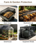 Open Weave Shade Cloth Mesh Tarp With Grommets 6x8 ft used for grain cover, mushroom log, greenhouse, and equipment shade