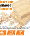 Heavy Duty Couch Bottom Support Board For Sagging Sofas, Solid Wood Core With 400 Pound Capacity, Wide Foldable Base, solid wood supporter and shavings.