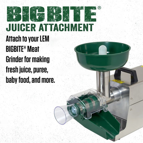 BigBite Juicer Attachment For Meat Grinders Turn Your Grinder Into A Juicer Station For Fresh Juice Purees Sauces Baby Food And More