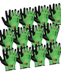 Industrial Cut Resistant Gloves With Microfoam Nitrile Palm ANSI A6 18G Ultra Light Liner Touchscreen Compatible Hi Vis Neon Green X Large 12 Pair Pack For Wet Dry And Oily Grips On Heavy Duty Jobs