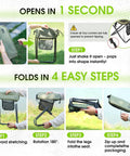 Ultra Lightweight Foldable Stool With 3 Side Pockets And Shoulder Strap Beefy Heavy Duty Camping Chair folding steps.