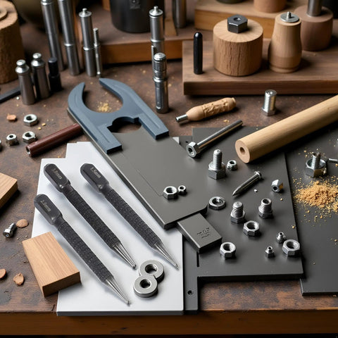 Tough As Nails 3 Piece High Carbon Steel Center Punch Set Delivers Pinpoint Marks On Metal Wood And Alloy Steel For Any Drilling Project on workbench.