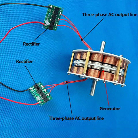 Dual Layer Iron Core Hydro Generator For Off-Grid Low Speed Turbines Delivers Up To 60W With Ultra Low Speed 100-650 RPM 3 Phase Brushless Power