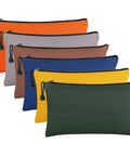 Must-Have Six Color Canvas Tool Bags Set 11.2x7 Inch Heavy Duty Zipper Pouches For Tools And Gear, Stackable, Color Coded