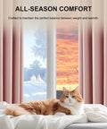 100 Percent Blackout Pink Curtains For Girls Room, Cute 63 Inch Long 2 Inch Rod Pocket Drapes, Light Blocking Thermal Insulated Window Treatments, W52 X L63, 2 Panels, with cat lounging