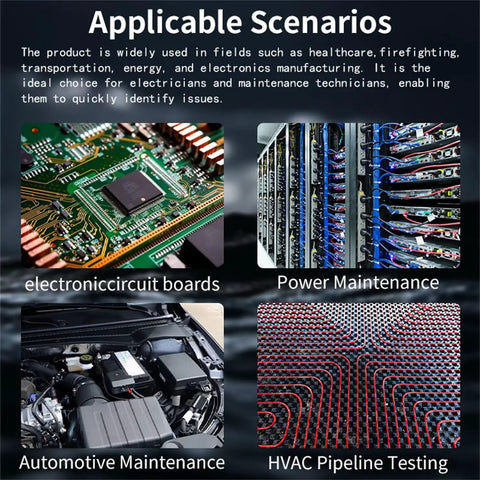 Image showing applicable scenarios for 2 In 1 Thermal Imaging Camera And True RMS Digital Multimeter For Electrical Inspections.