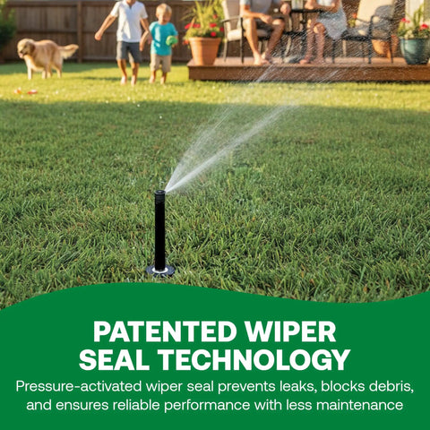 6-Inch Pop Up Sprinkler Head 5-Pack With Adjustable 0 To 360 Degree Arc Nozzle For Lawns In Use With Patented Wiper Seal