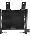 Premium Transmission Oil Cooler For Hyundai Santa Fe 2001-2006 Fits 2.4L 2.7L 3.5L Engines Keeps Fluid Cool Prevents Overheating Slammer Upgrade Replacement black finned metal cooler front view