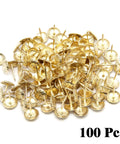 Slick Daisies Antique Gold Upholstery Tacks And 100 Piece Bronze Flat Head Nails With Rust Proof Finish To Freshen Up Your Couches Chairs For A Killer Weekend Refresh And Easy Cabinet Upgrade Journey, 100 gold upholstery tacks.