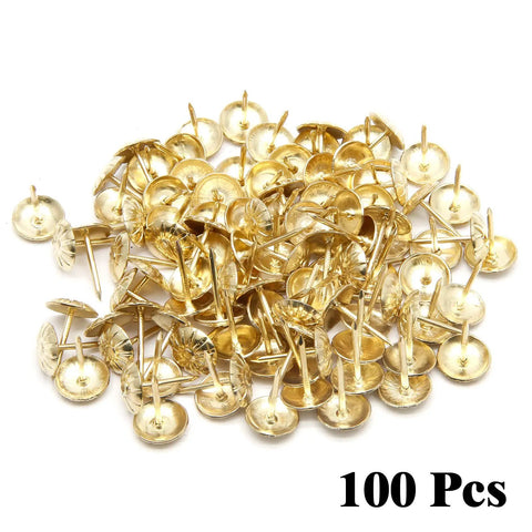 Slick Daisies Antique Gold Upholstery Tacks And 100 Piece Bronze Flat Head Nails With Rust Proof Finish To Freshen Up Your Couches Chairs For A Killer Weekend Refresh And Easy Cabinet Upgrade Journey, 100 gold upholstery tacks.