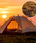 Beefy Heavy Duty 12 Pack 14 Inch Ground Anchors Screw In Non Rust Cast Aluminum Detachable Tent Stakes for camping in sunset scene