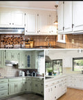 Three kitchen layouts featuring cabinets using Thirty Pack Fifteen Pairs Hella Sturdy 3/8 Inch Inset Self Closing Cabinet Hinges Matte Black Hardware For Face Frame Doors No Fuss Room Makeovers.