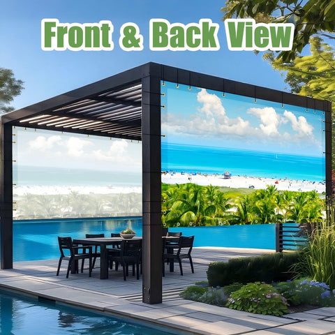 Custom Design Shade Cloth With UV Protection And HD Printing Full Color Pergola And Gazebo Shade Cover With Grommets