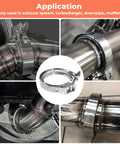 2 Inch Quick Release V Band Clamp 304 Stainless Steel For Turbo Exhaust Downpipe Install on automotive pipes