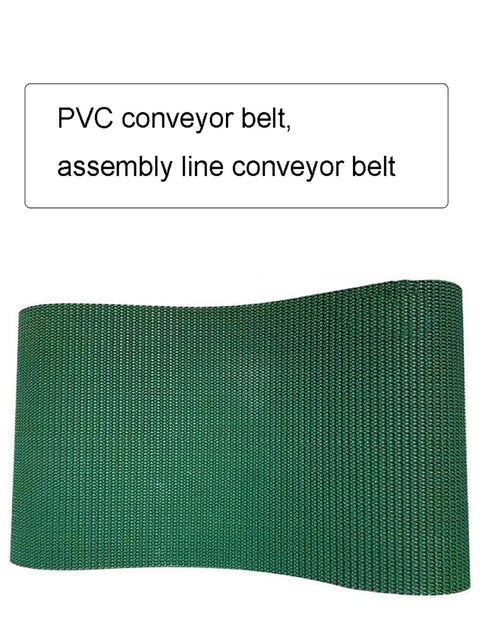 Industrial Drum Conveyor Belt For Assembly Lines, Heavy Duty Flat Belt, Durable 5mm Thick PVC, 130x15 cm, Green Surface