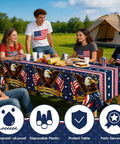 4th Of July Tablecloth 250th Anniversary Patriotic American Flag Design Two Pack For Memorial Day Outdoor Home Patio Decor