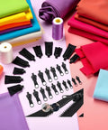 12 Pack Universal Black Zipper Sliders Replacement Kit For Jackets Bags And Gear Quick Fix Easy Install Durable Fasteners displayed with colorful fabric