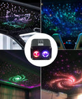 Dual Color Twinkle Fiber Optic Star Headliner Kit For Cars, 600 Pcs, 9.8ft Length, 0.03in strands, 20W lights with app