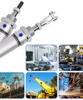 Mini Pneumatic Cylinder 16mm Bore 150mm Stroke Double Acting With Y Connector And Two Pneumatic Quick Fittings MAL16x150 image