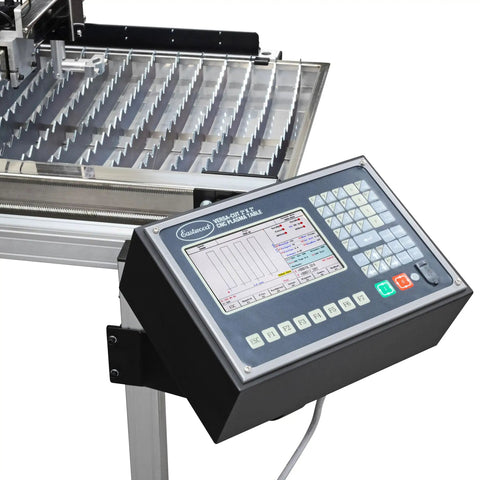 Versa-Cut 2 By 2 CNC Plasma Table controller with LCD touch screen and USB port for precision metal cutting.