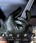 Black Nitrile Disposable Gloves 3 Mil Powder Free Latex Free Size Large For Cooking And Food Prep Durable Yet Thin Comfortable