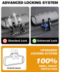 Comparison of advanced locking system for Smell Proof Bag With Combination Lock Odor Proof Container, highlighting enhanced lock.
