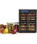 Super Durable 10 Tray Electric Food Dehydrator Featuring Smart Digital Interface And Quick Dual Drying Zones For Hella Tender Jerky Dry Veggies And Aromatic Herbs Designed For No Sweat Operation with fruits and jars.