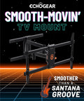 Heavy Duty Full Motion TV Wall Mount Bracket For Flat Screens Up To 82 Inches shown with a sleek black design.