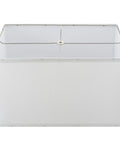 Contemporary Collapsible Rectangular Spider Shade In White Linen, No Fuss Clip On Fitter, 11 Inch Top By 17 Inch Bottom, 10 Inch Height