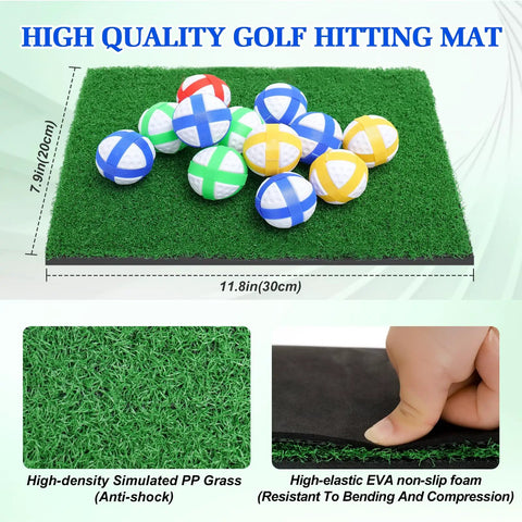 Chipping Golf Game Set With Hitting Mat And Double Sided Practice Mat 70 By 70 Inch Indoor Outdoor Training Kit With 20 Sticky Balls