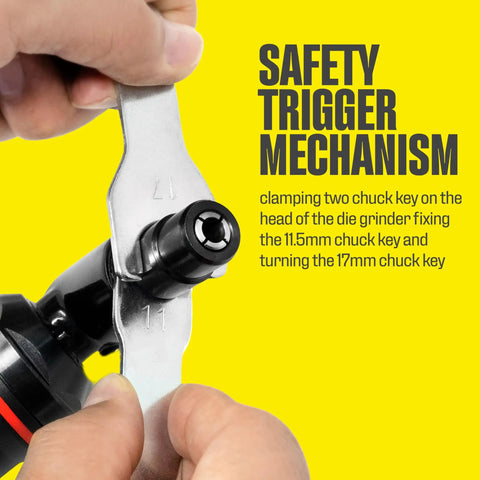 Hands adjusting Professional Heavy Duty Quarter Inch Air Die Grinder With 115 Degree Angle And Straight Variants
