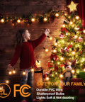 Child with Led Outdoor String Lights 50 Foot Waterproof Patio Lighting With 25 Plus 1 Shatterproof G40 Edison Bulbs