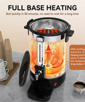 Commercial Coffee Urn 70 Cup Electric Coffee Dispenser Stainless Steel Hot Beverage Dispenser 10.7L Capacity with steam visible