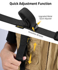User adjusting Two Point Sling With Padded Wide Strap And Removable Swivels For Quick Easy Adjustments Up To 63 Inches Black